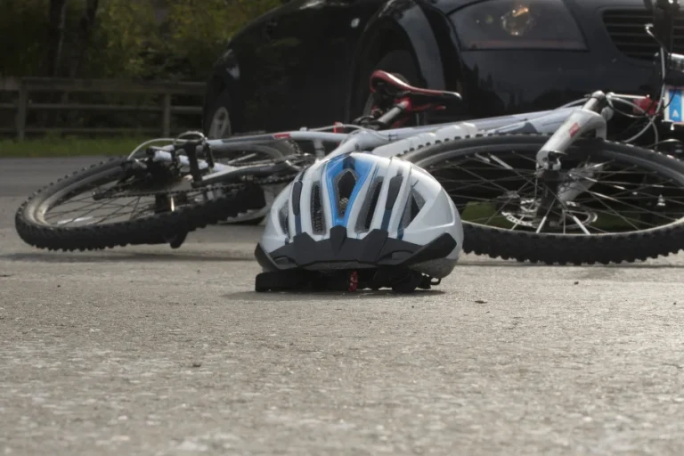 bicycle accident in road traffic, dangers and risks in bike riding