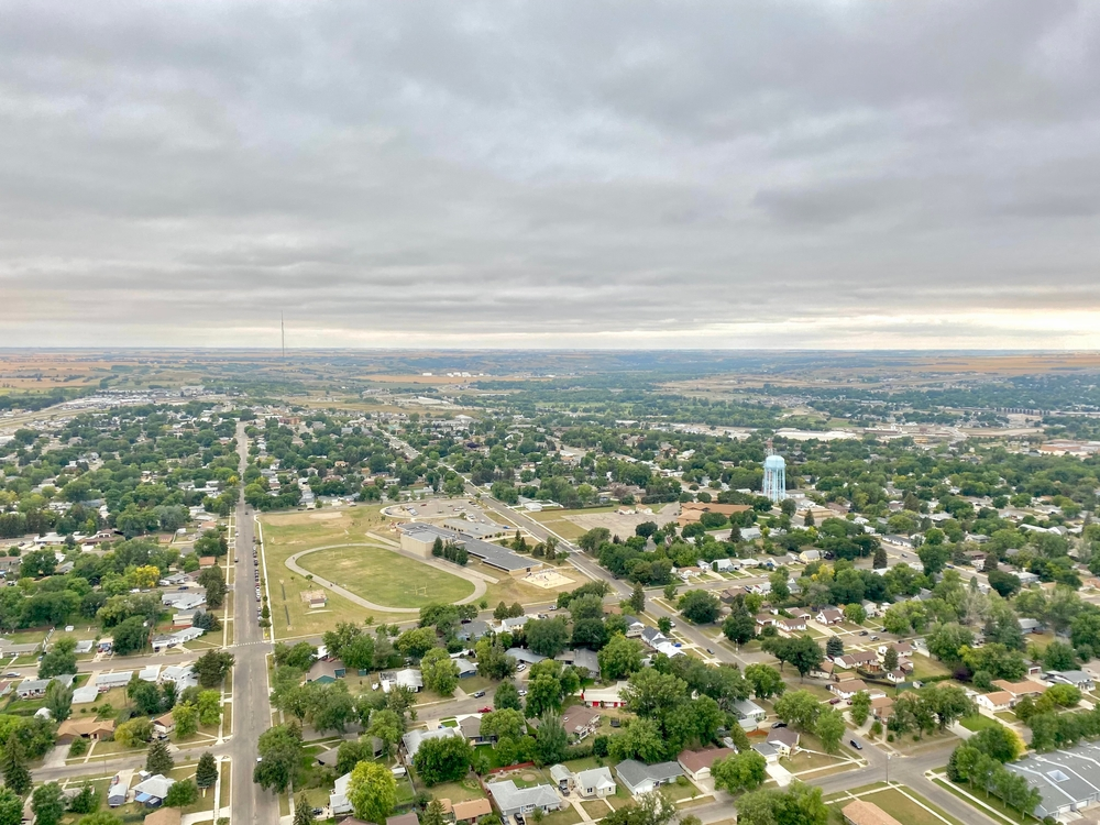 Aerial View of Minot North Dakota - Sand Law PLLC Minot Office